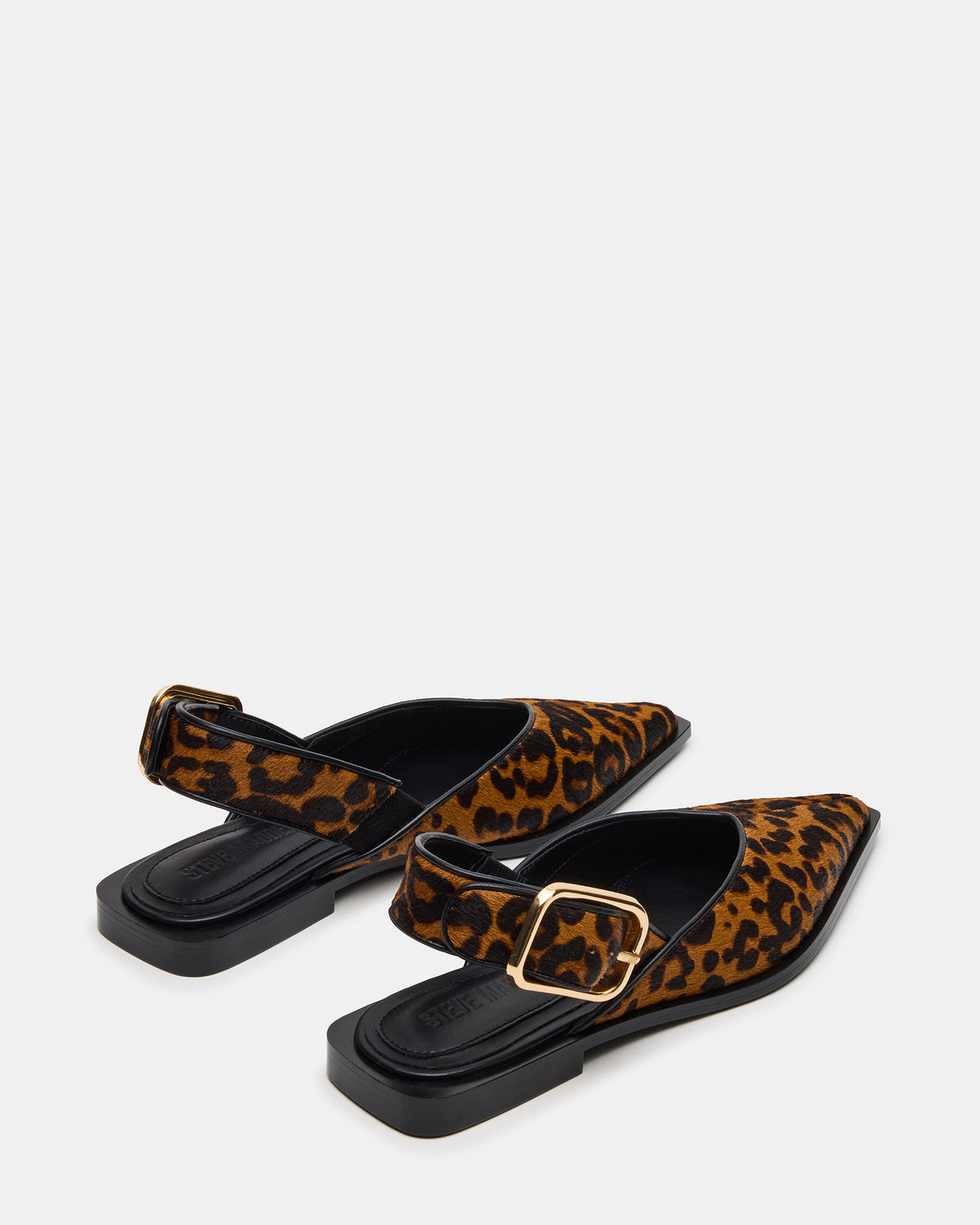 SHAY Leopard Pointed-Toe Slingback Ballet Women's Flat