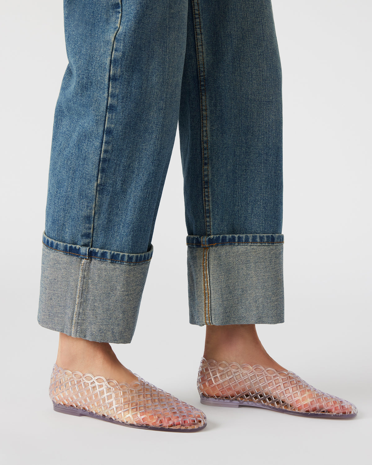 GROVE Pink Square-Toe Jelly Women's Flat