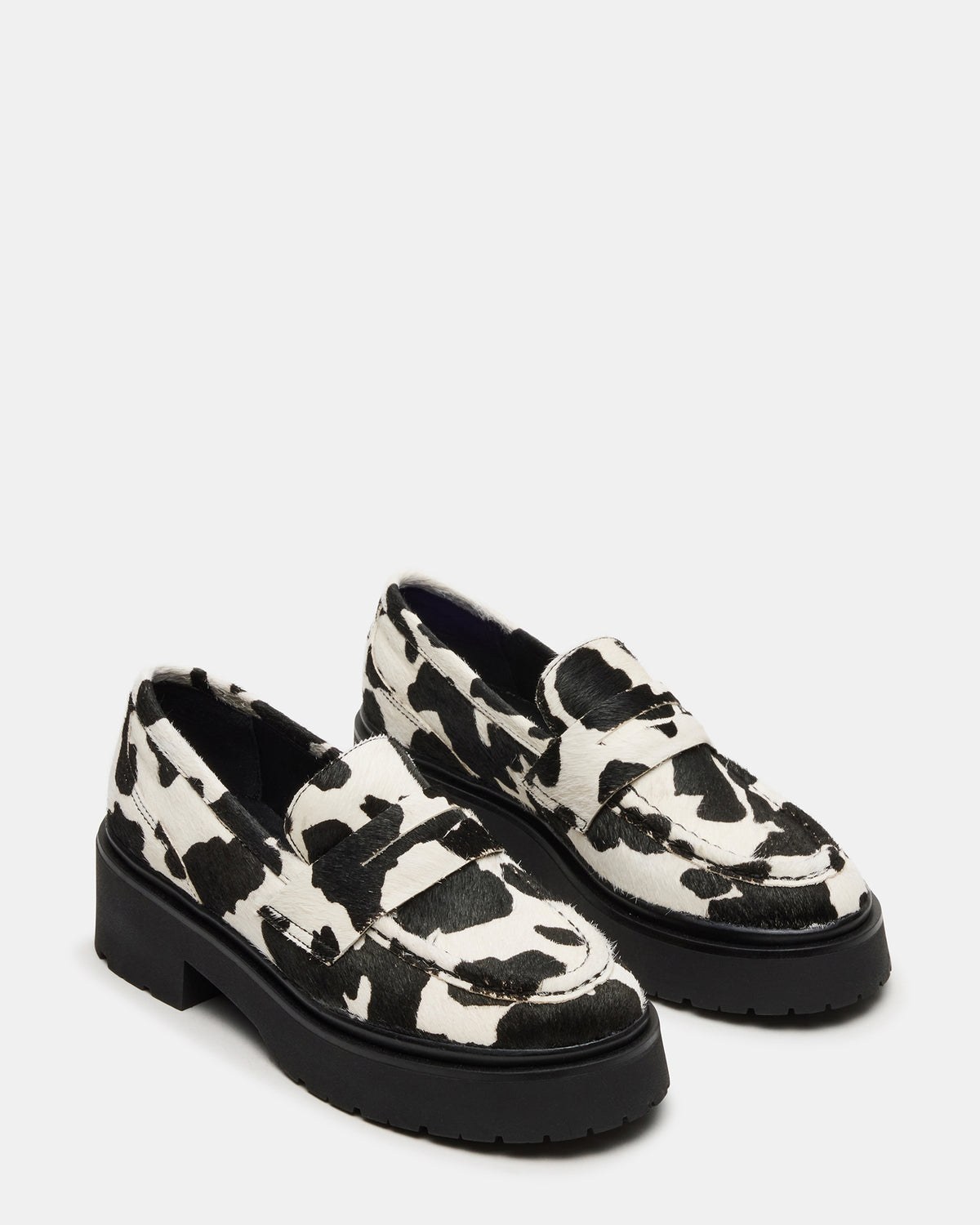 LAYKEN-H Black/White Platform Lug Women's Loafer