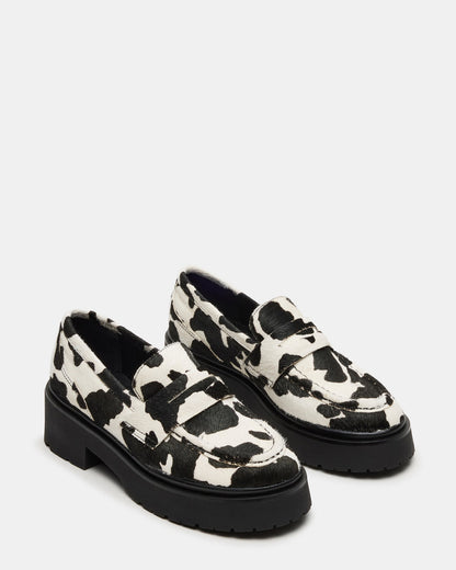 LAYKEN-H Black/White Platform Lug Women's Loafer