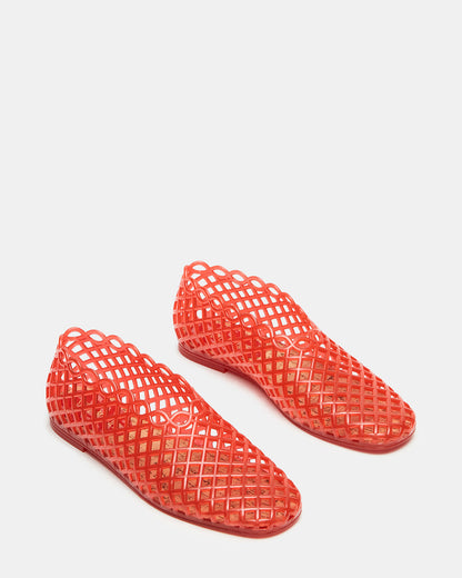 GROVE Red Square-Toe Jelly Women's Flat