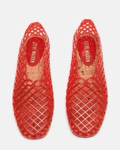GROVE Red Square-Toe Jelly Women's Flat