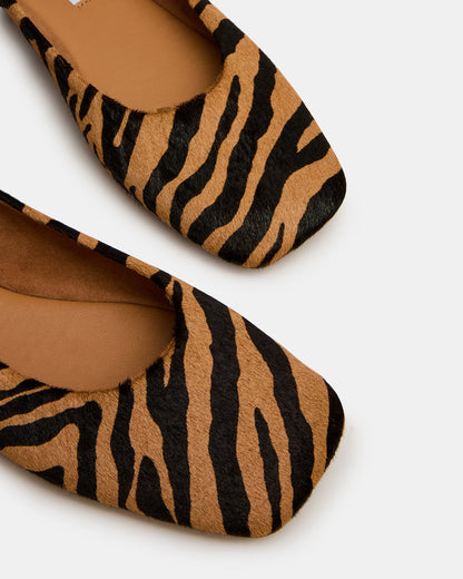 NURTURE Zebra Square-Toe Ballet Women's Flat