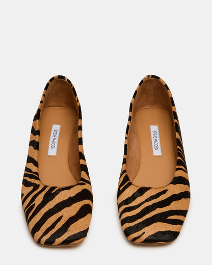 NURTURE Zebra Square-Toe Ballet Women's Flat