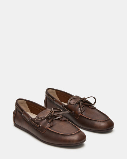 SAG Brown Leather Women's Boat Shoe