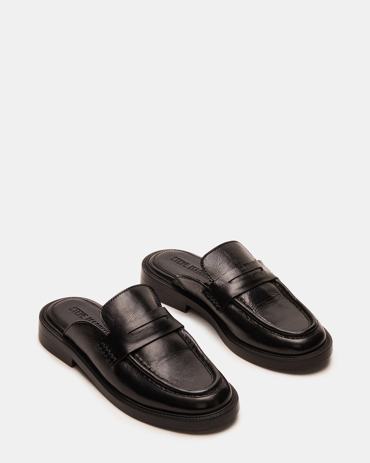 MULBERRY Black Leather Women's Slip-On Mule Flat