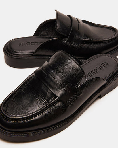 MULBERRY Black Leather Women's Slip-On Mule Flat