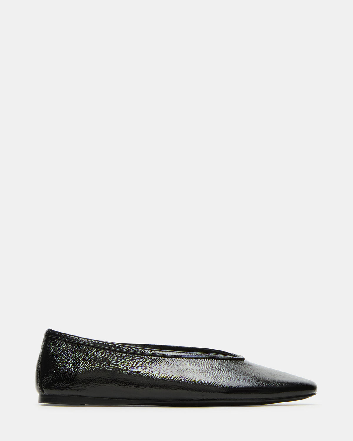 LENI Black/Black Square-Toe Ballet Women's Flat