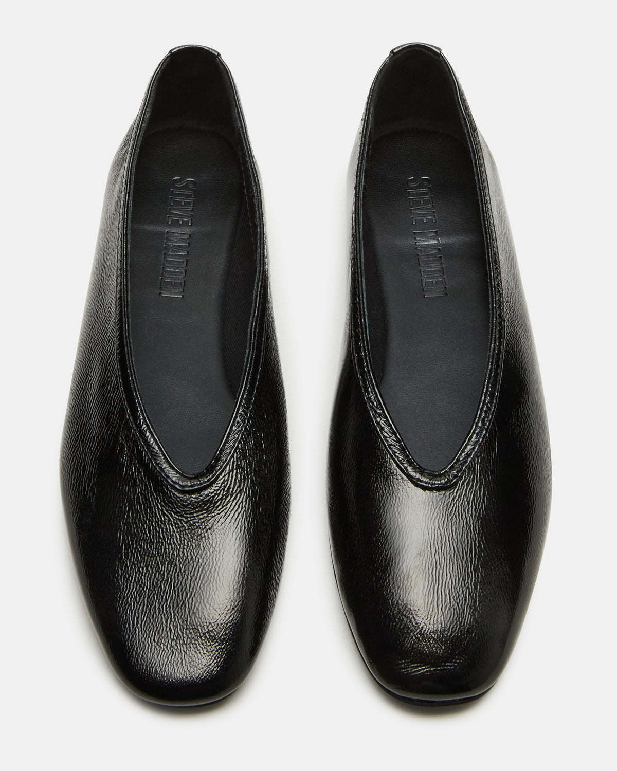 LENI Black/Black Square-Toe Ballet Women's Flat
