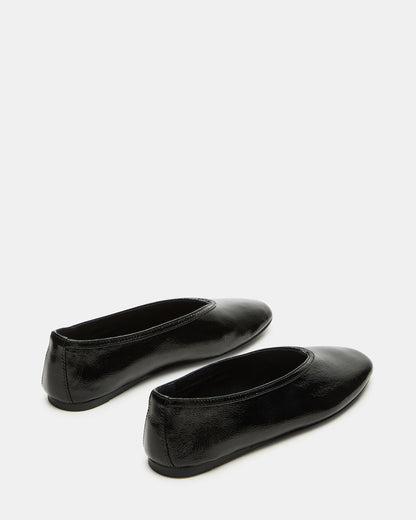LENI Black/Black Square-Toe Ballet Women's Flat