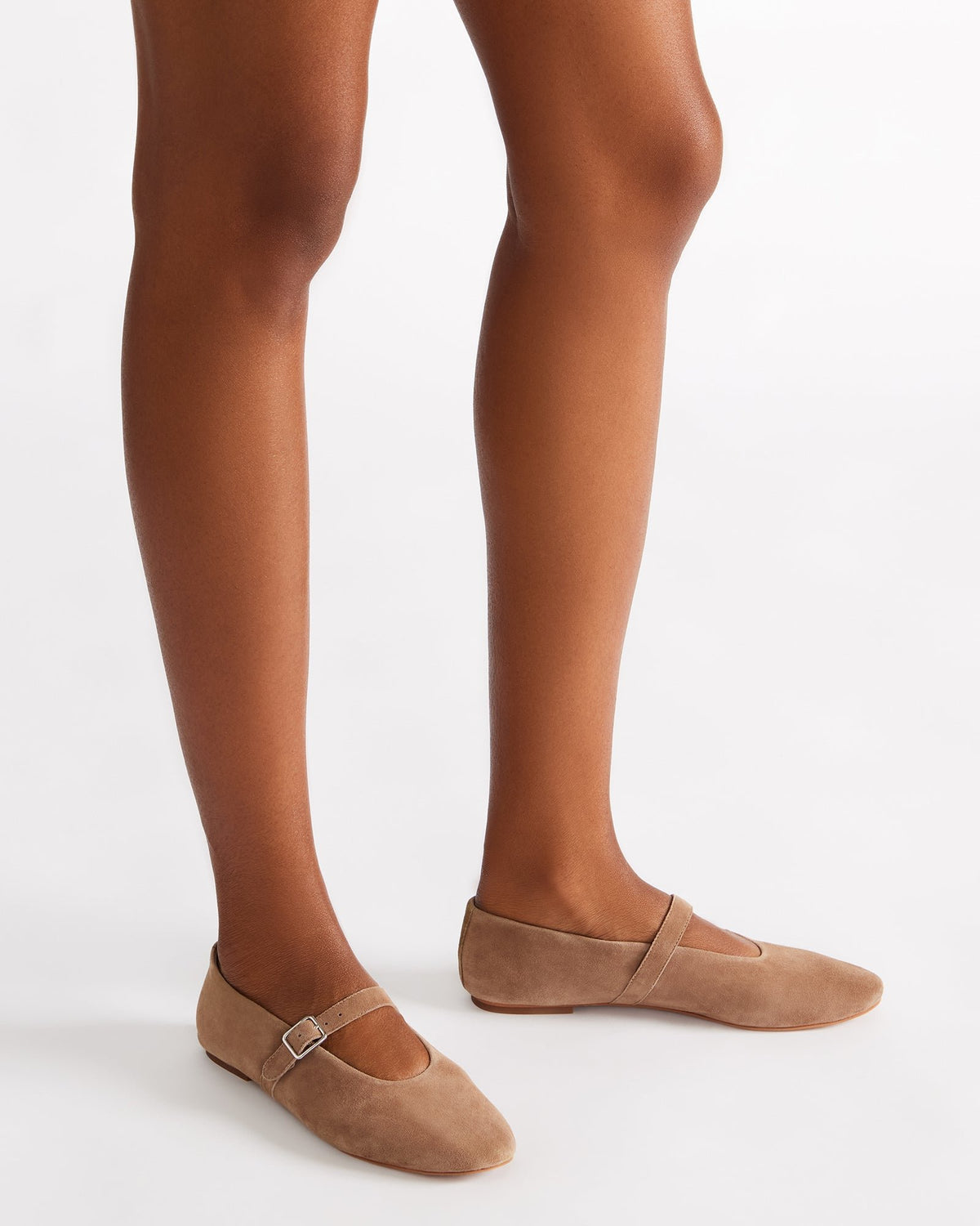 DREAMING Taupe Suede Women's Mary Jane Flats