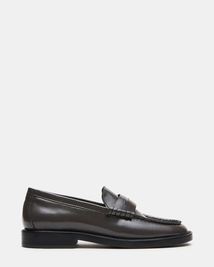 MADISON Grey Leather Women's Penny Loafer