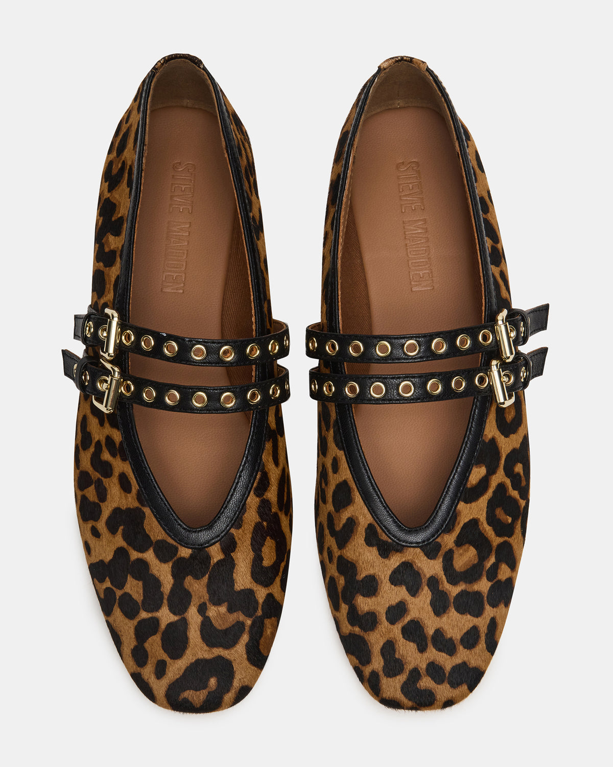 LYDIA Leopard Square-Toe Mary Jane Ballet Women's Flat