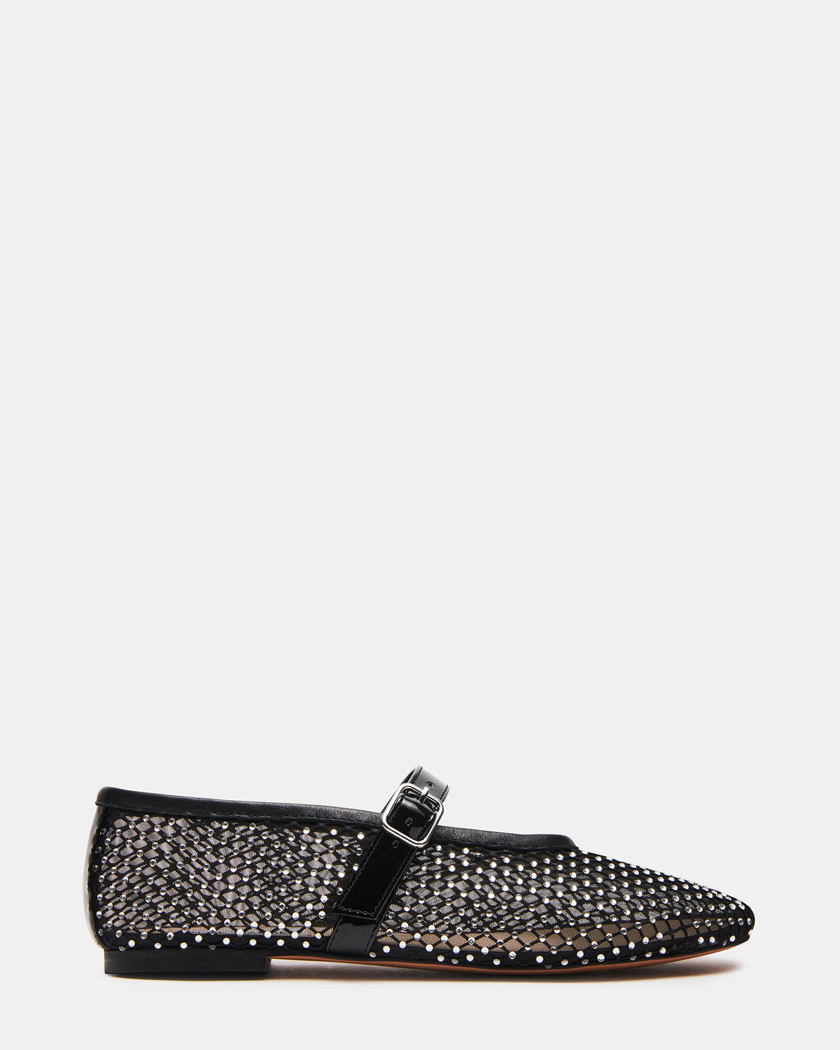 DREAMING Black Mesh Rhinestone Mary Jane | Women's Flats