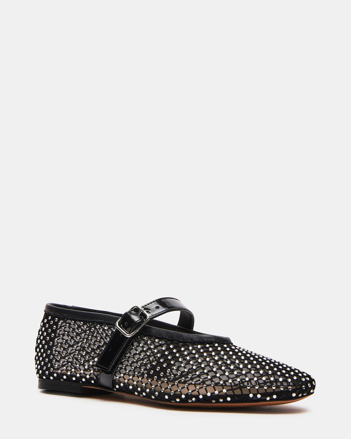 DREAMING Black Mesh Rhinestone Mary Jane | Women's Flats
