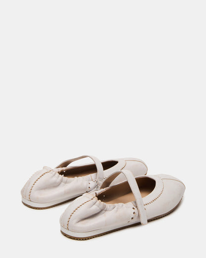ANAYA White Distressed Mary Jane Ballet Women's Flat