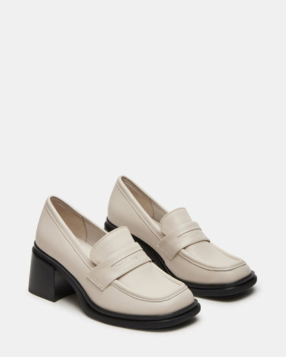 BAXTER Bone Leather Women's Block Heel Loafer