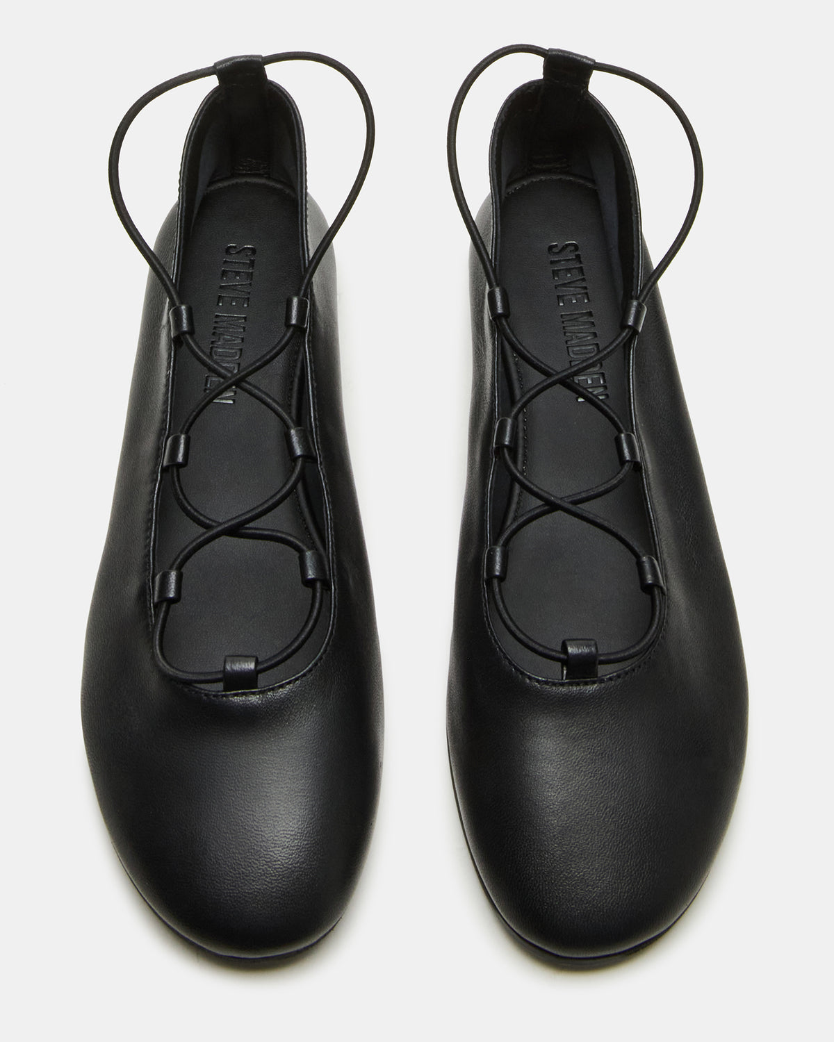 BOMBSHELL Black Leather Ballet Women's Flat