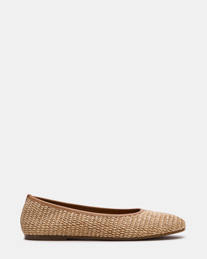 MERLOT Natural Raffia Ballet Women's Flat