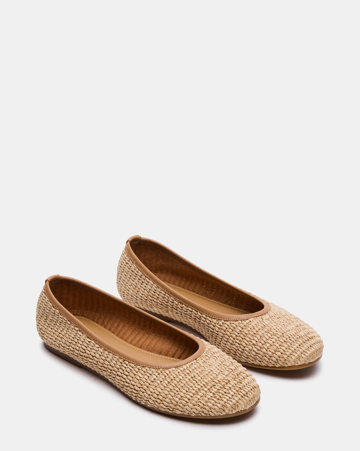 MERLOT Natural Raffia Ballet Women's Flat
