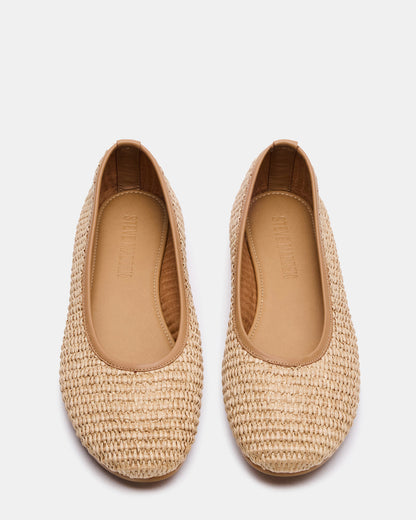 MERLOT Natural Raffia Ballet Women's Flat