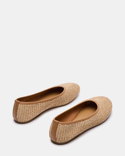 MERLOT Natural Raffia Ballet Women's Flat