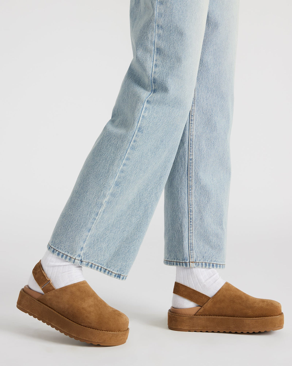 MELLOW Cognac Suede Women's Slingback Platform Clog
