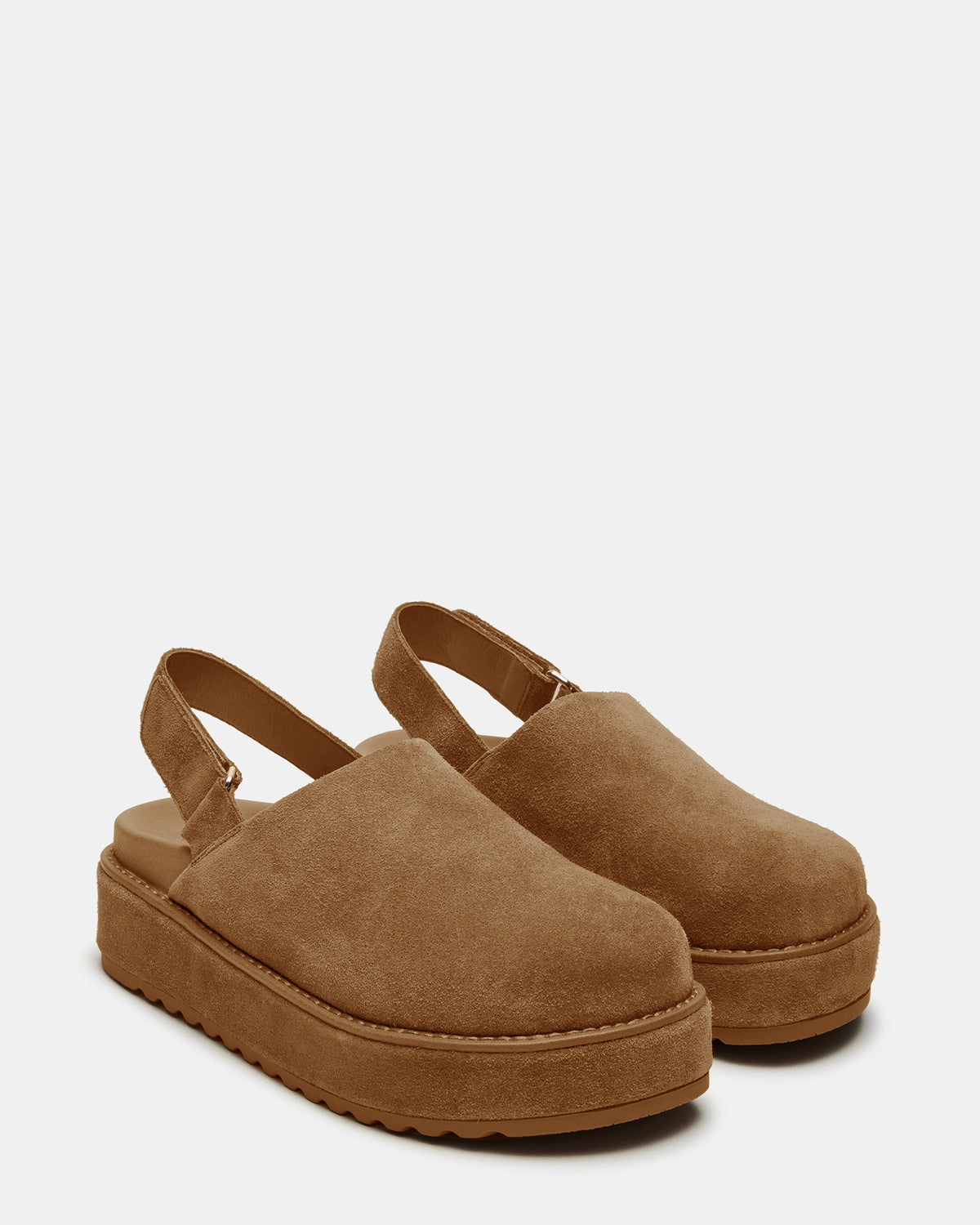 MELLOW Cognac Suede Women's Slingback Platform Clog