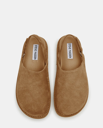 MELLOW Cognac Suede Women's Slingback Platform Clog