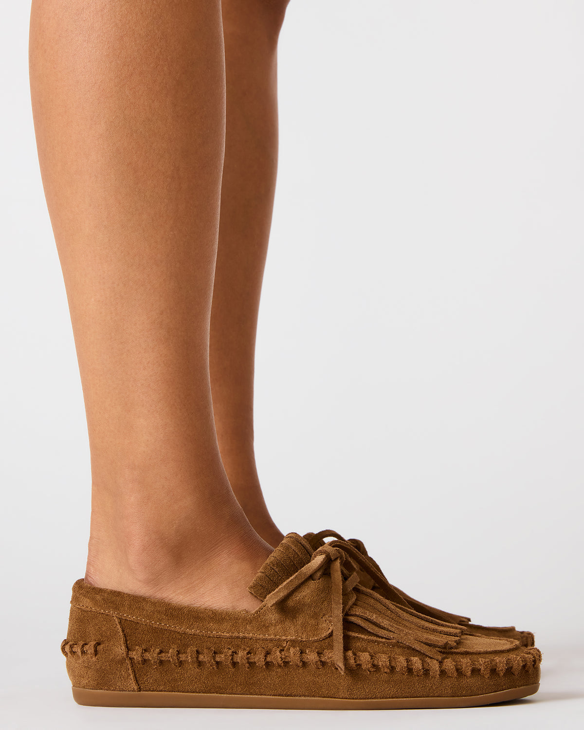 SAMUAL Black Distressed Fringe Boat Women's Loafer