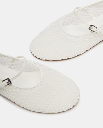 MAGS White Mary Jane Women's Ballet Flats