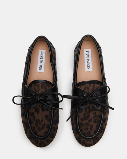 SAG Black/Leopard Women's Boat Shoe