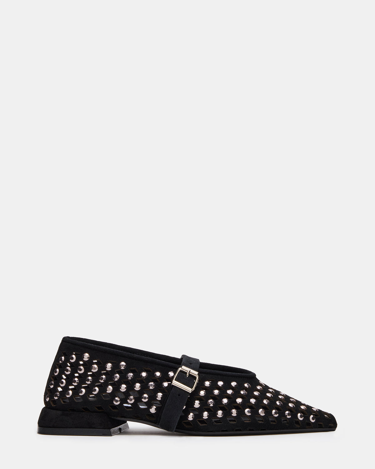 NICO Black Suede Women's Pointed-Toe Mary Jane Flat