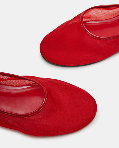 MEADOW Red Mesh Women's Ballet Flats