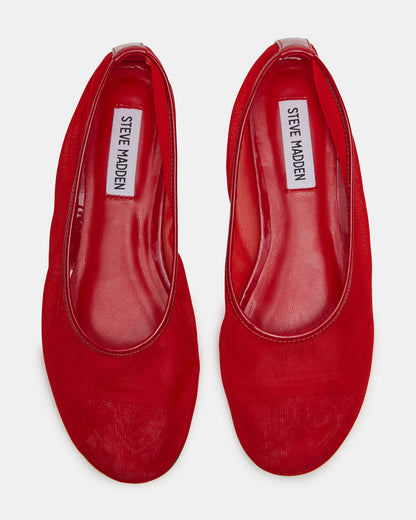 MEADOW Red Mesh Women's Ballet Flats