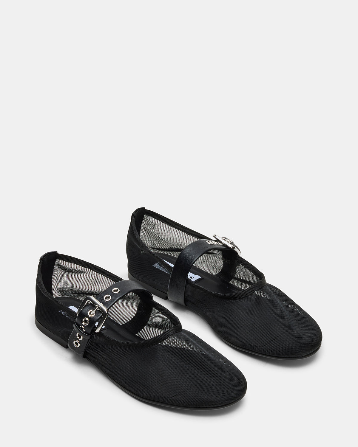 MITSY Black/Black Mary Jane Mesh Ballet Women's Flat