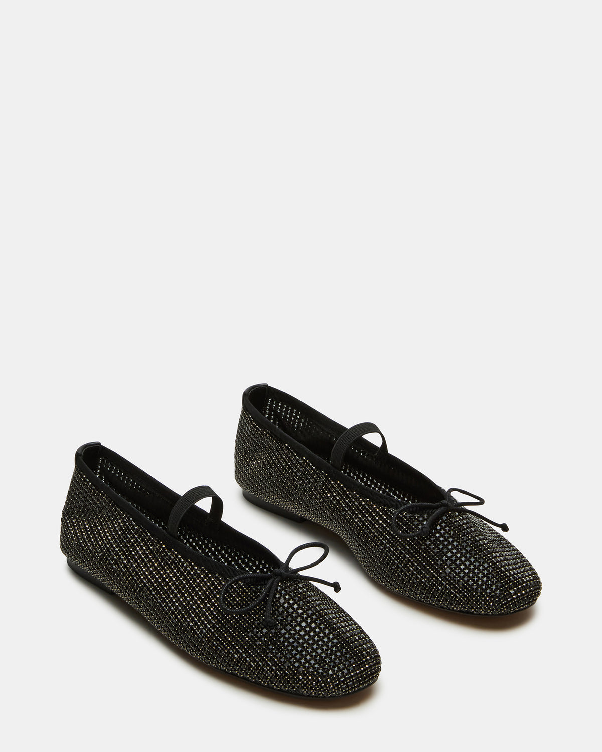 DELARA Rhinestones Black Multi Mary Jane Ballet Women's Flat