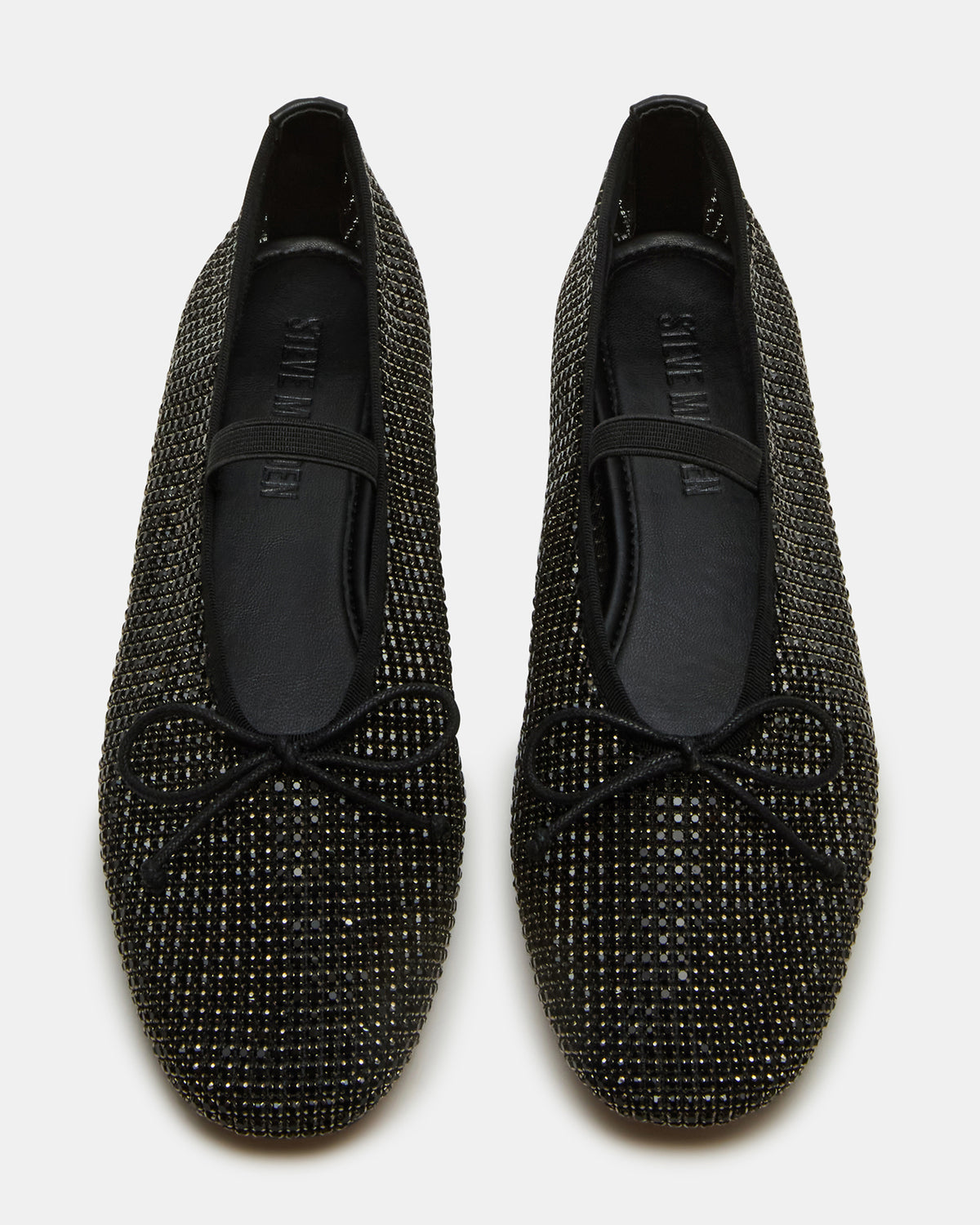 DELARA Rhinestones Black Multi Mary Jane Ballet Women's Flat