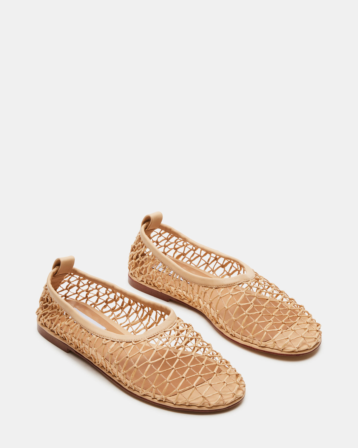 AMBROSIA Tan Women's Net Caged Ballet Flat
