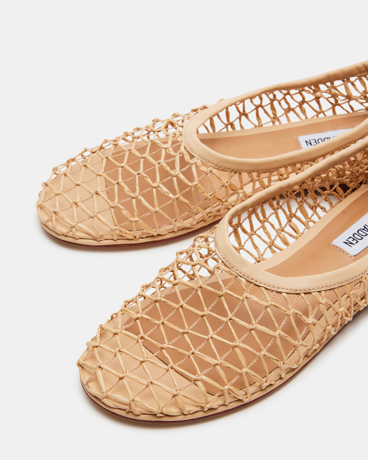 AMBROSIA Tan Women's Net Caged Ballet Flat