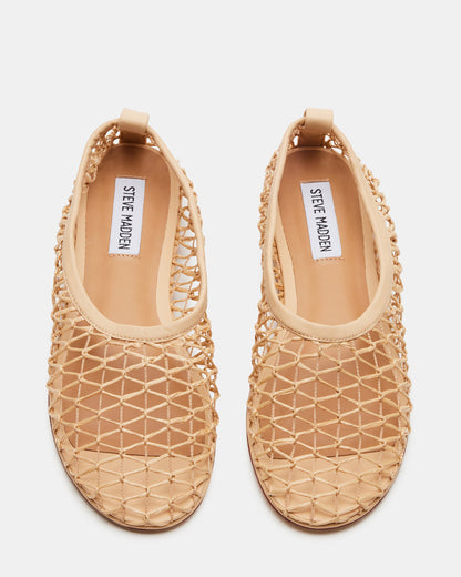 AMBROSIA Tan Women's Net Caged Ballet Flat