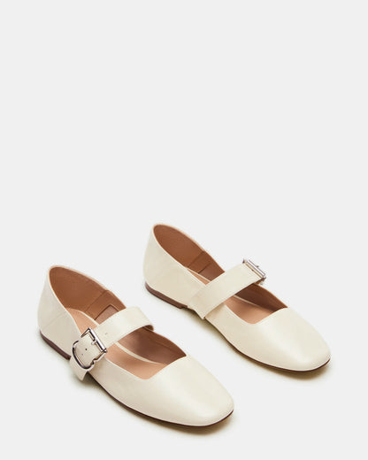 JENNI Bone Leather Women's Square-Toe Mary Jane Ballet Flat