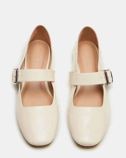 JENNI Bone Leather Women's Square-Toe Mary Jane Ballet Flat