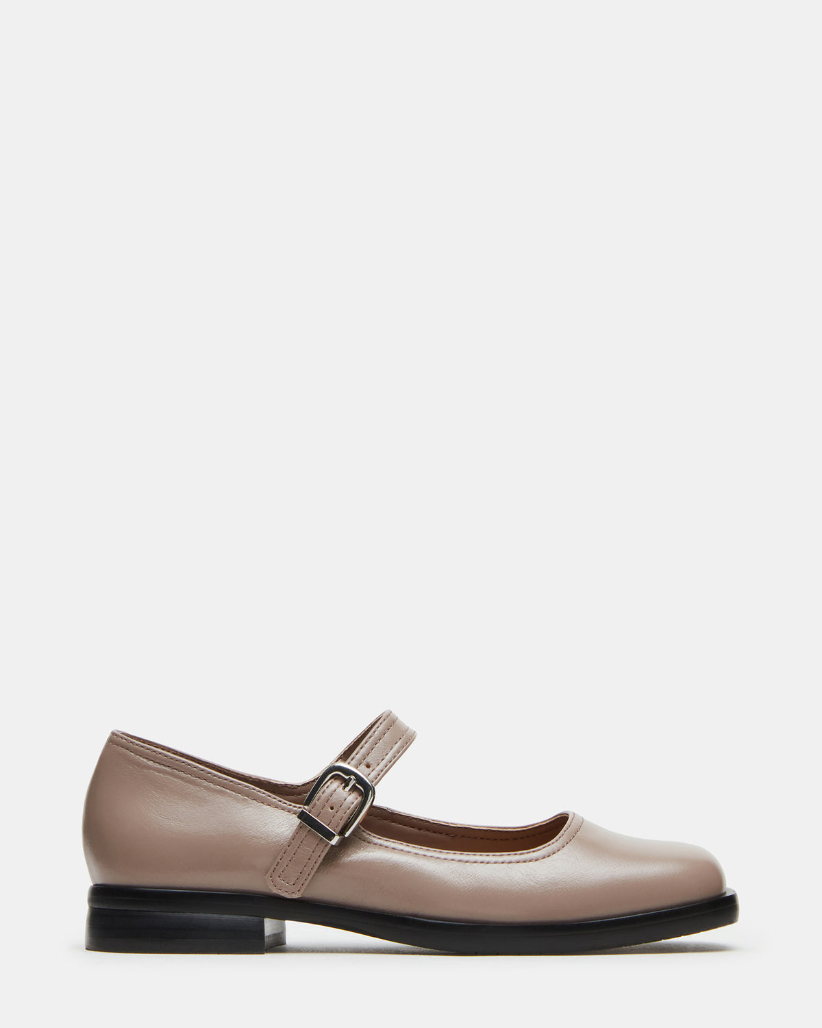 DELANCY Taupe Leather Women's Mary Jane Flats