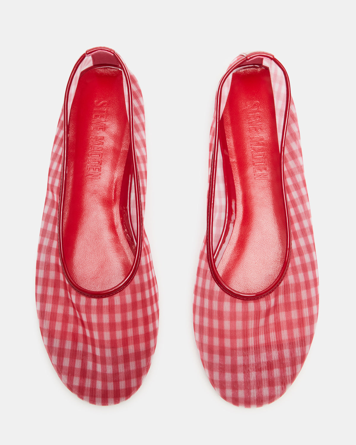 MEADOW Red Gingham Mesh Women's Ballet Flats