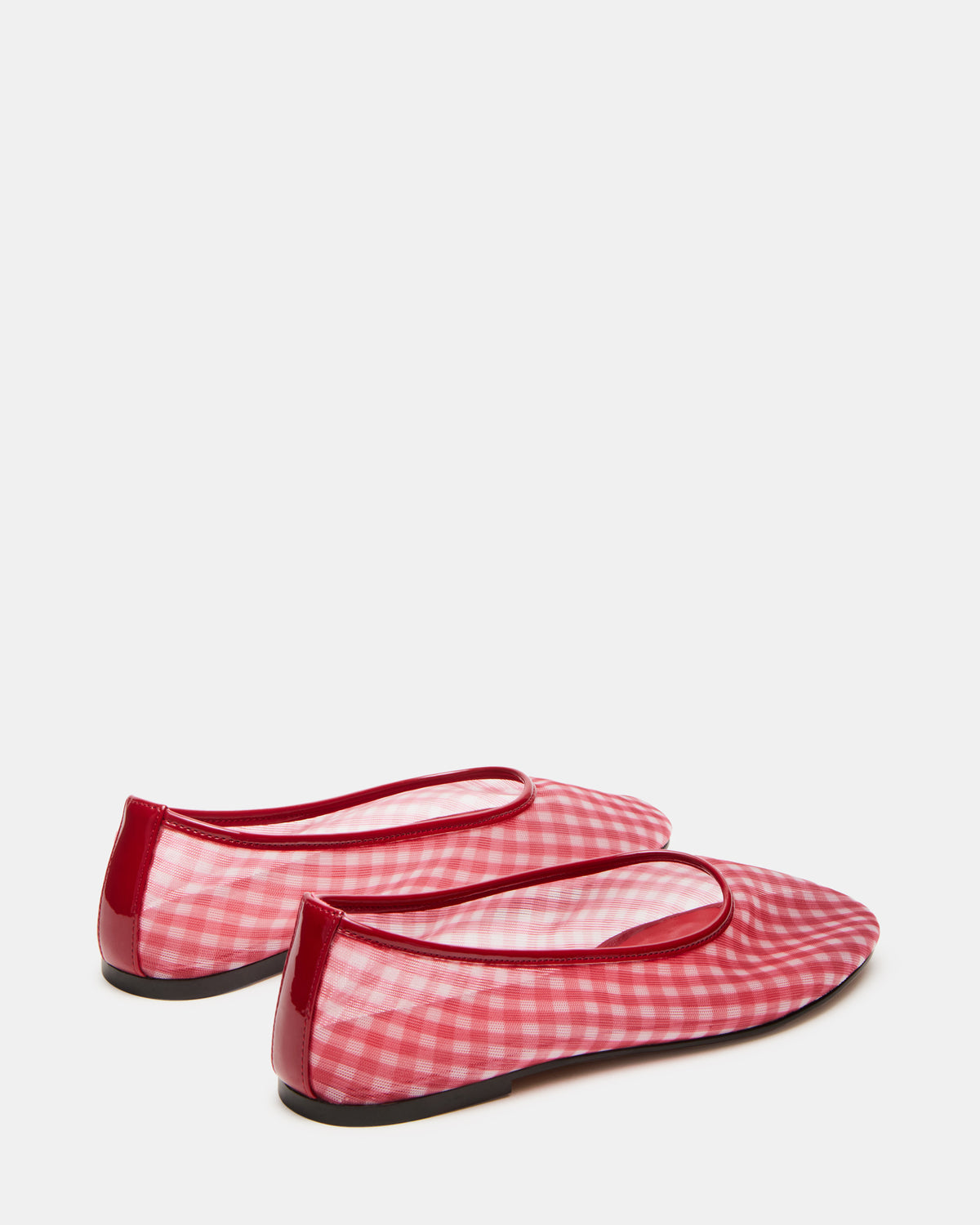 MEADOW Red Gingham Mesh Women's Ballet Flats