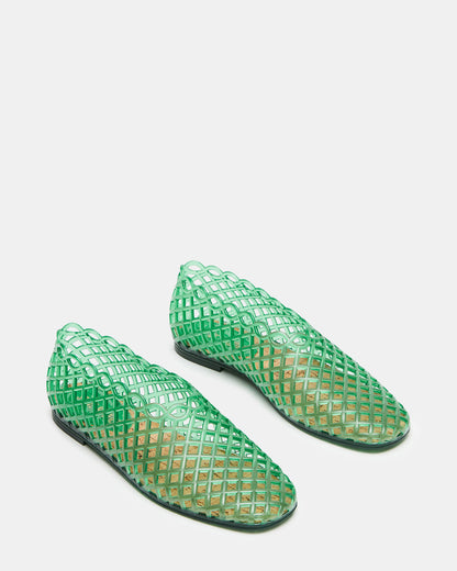 GROVE Green Square-Toe Jelly Women's Flat
