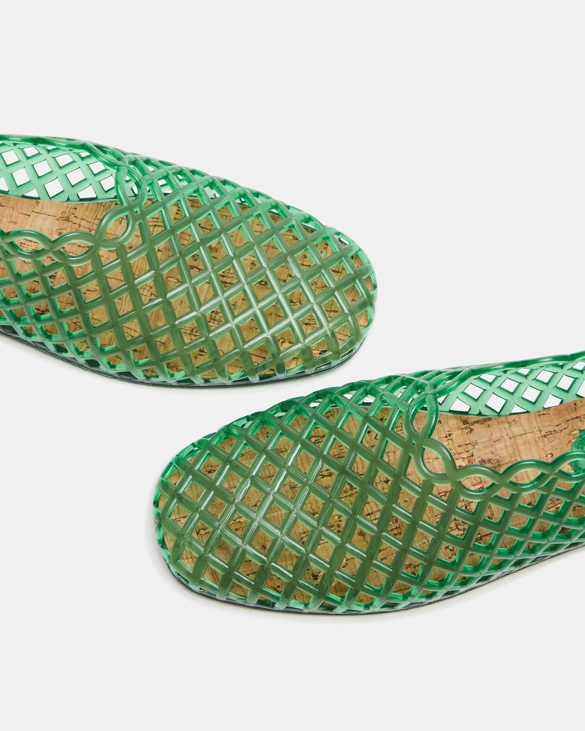 GROVE Green Square-Toe Jelly Women's Flat