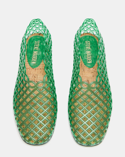 GROVE Green Square-Toe Jelly Women's Flat