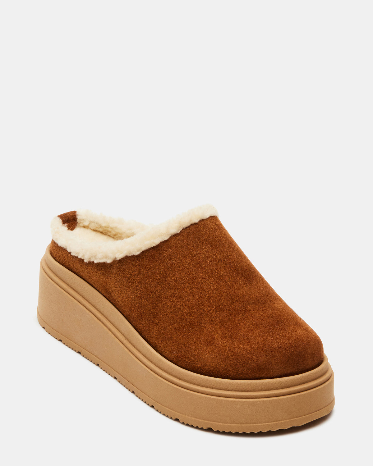 SMORES Tan Suede Faux Fur Slip-On | Women's Flats